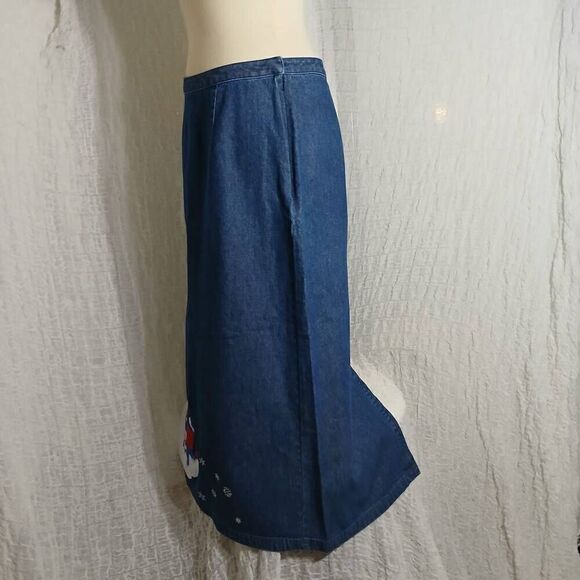 Westbound Vtg. Christmas Denim Skirt Size 8 - Picture 2 of 9